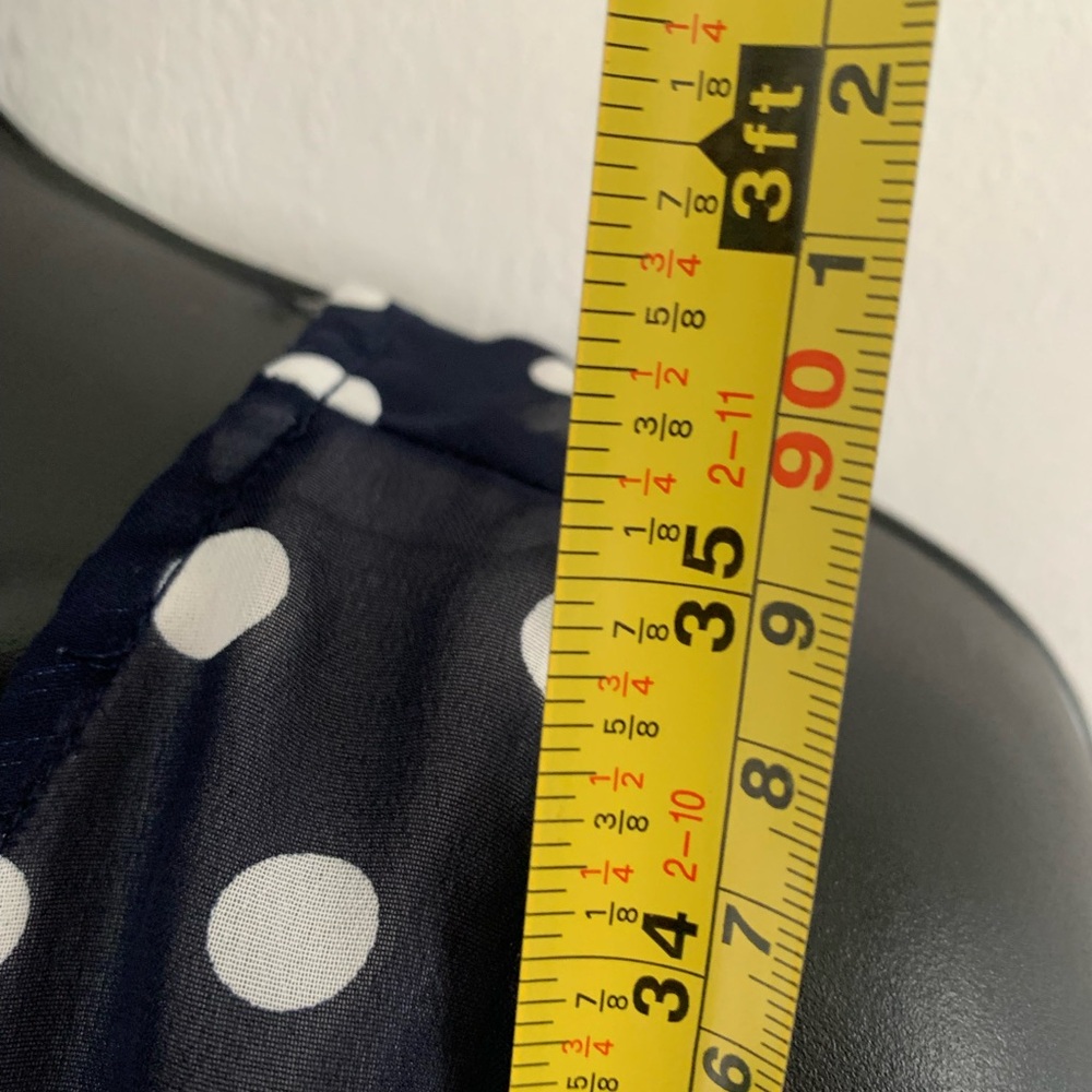 Vintage Inspired-Kismet Navy and White Polka Dot Sleeveless Midi Dress - Picture 8 of 11